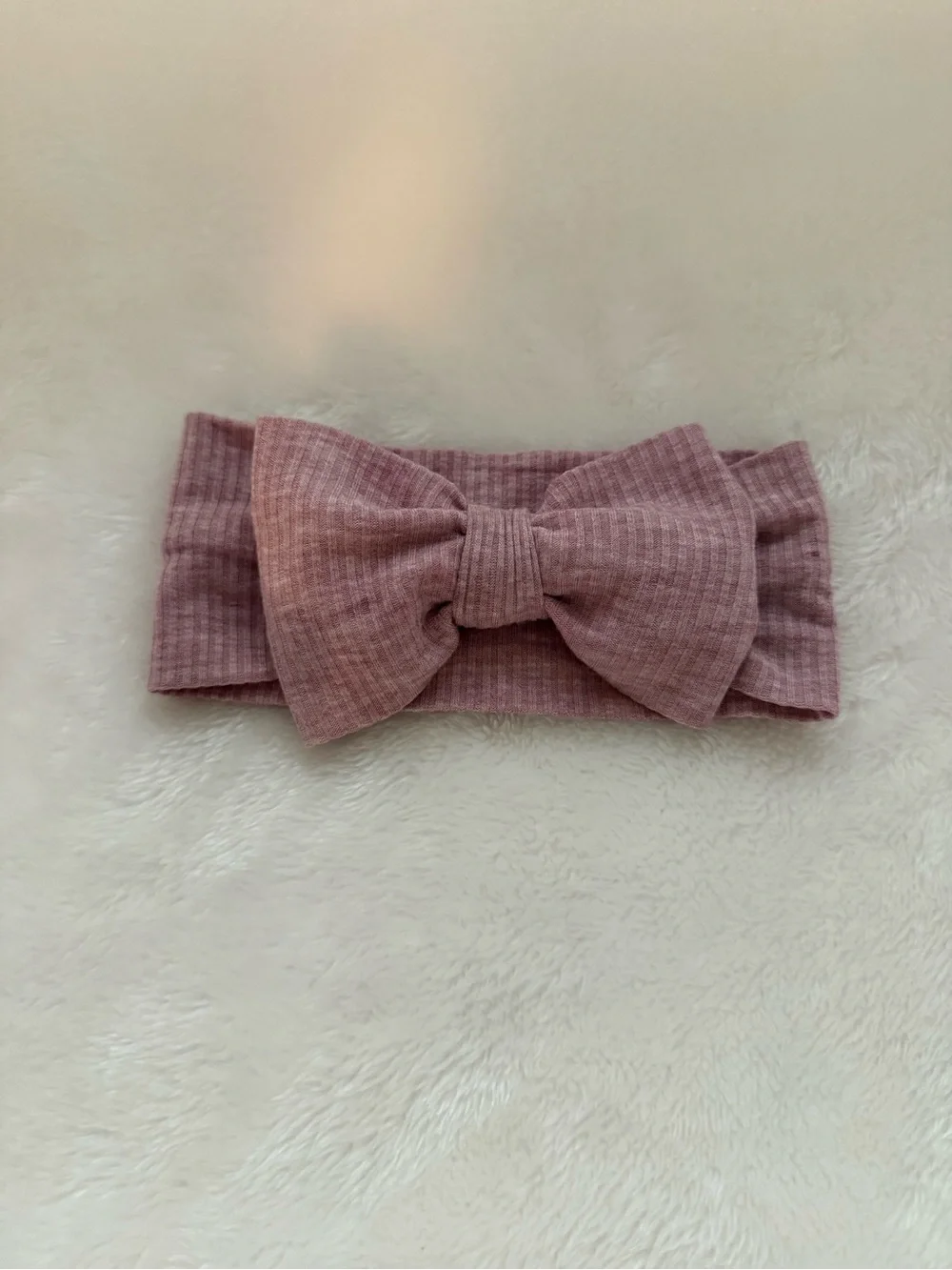 Little Sleppies LUX Bow Mauve Ribbed